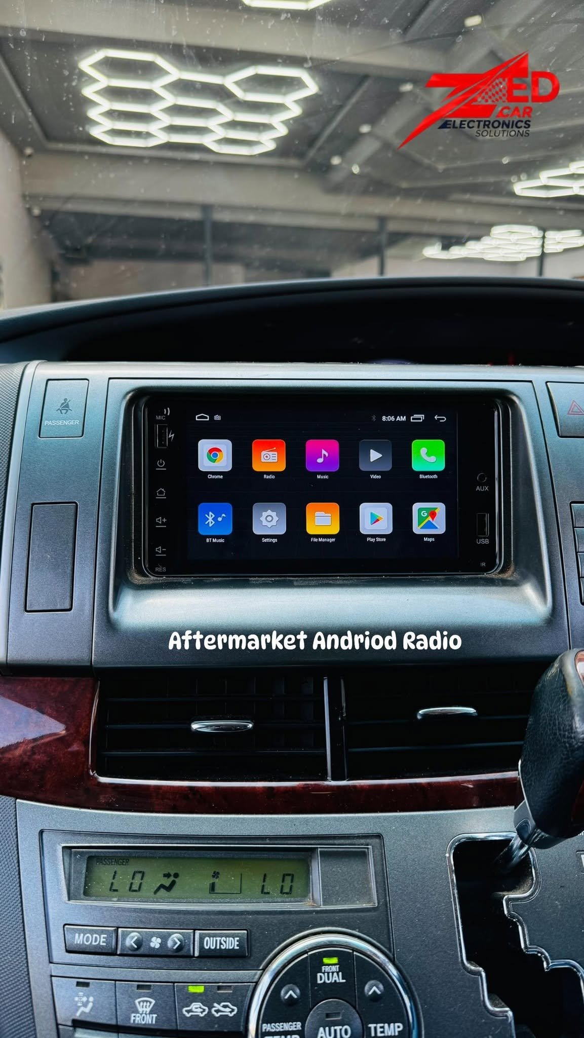 Aftermarket Android touchscreen radio installed